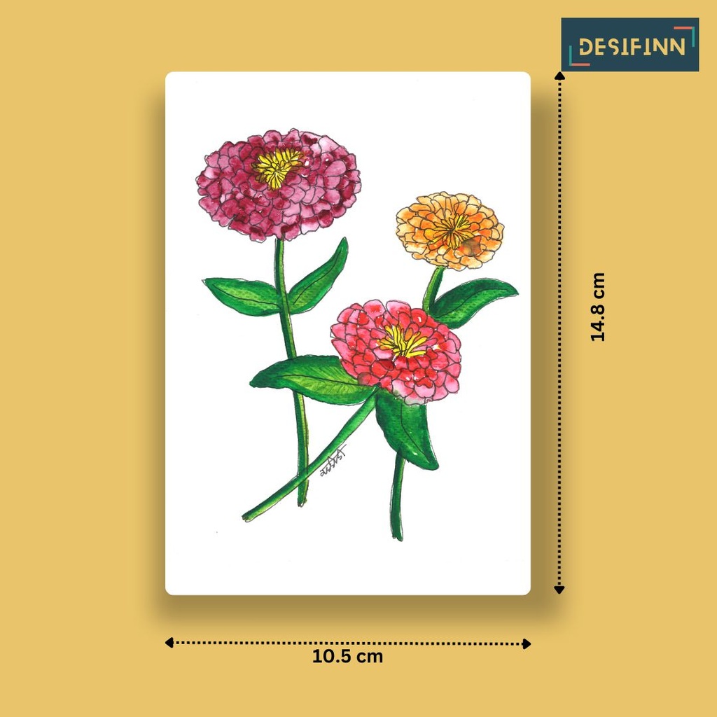Zinnia | A6 Card | Only Print