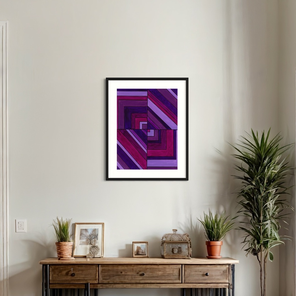 Violet Vortex: A Spiral of Depth | 60 cm x 45 cm x 0.1 cm | Original Art on Rolled Canvas