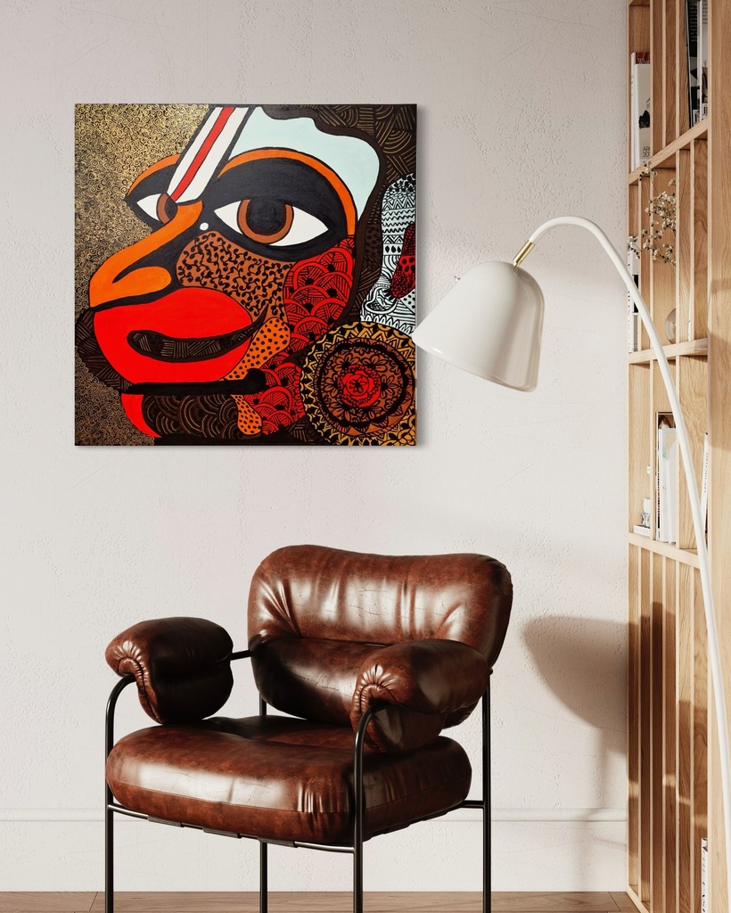 Sankat Mochan: The Remover of Troubles | 80 cm x 80 cm x 2 cm | Original Art on Stretched Canvas