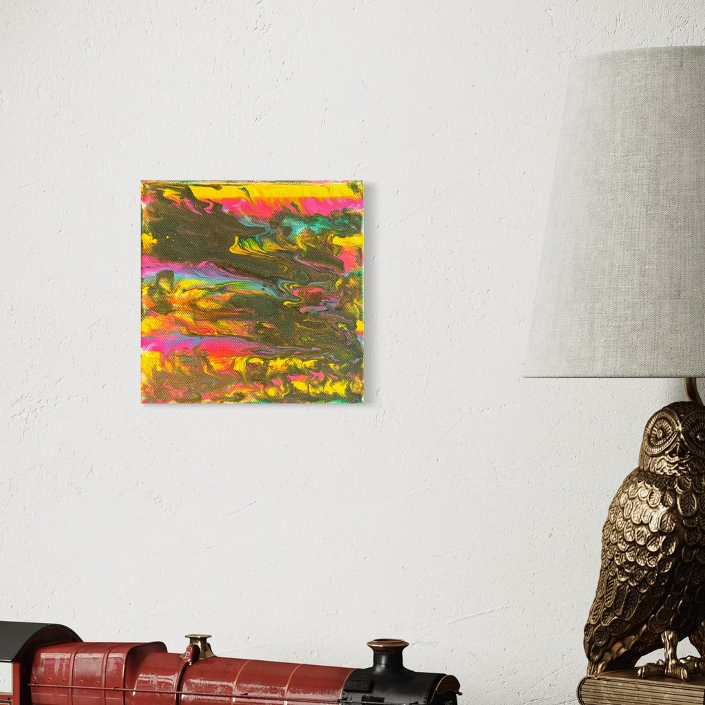 Alchemy of Light and Chaos | 15 cm x 15 cm x 4 cm | Original Art on Stretched Canvas