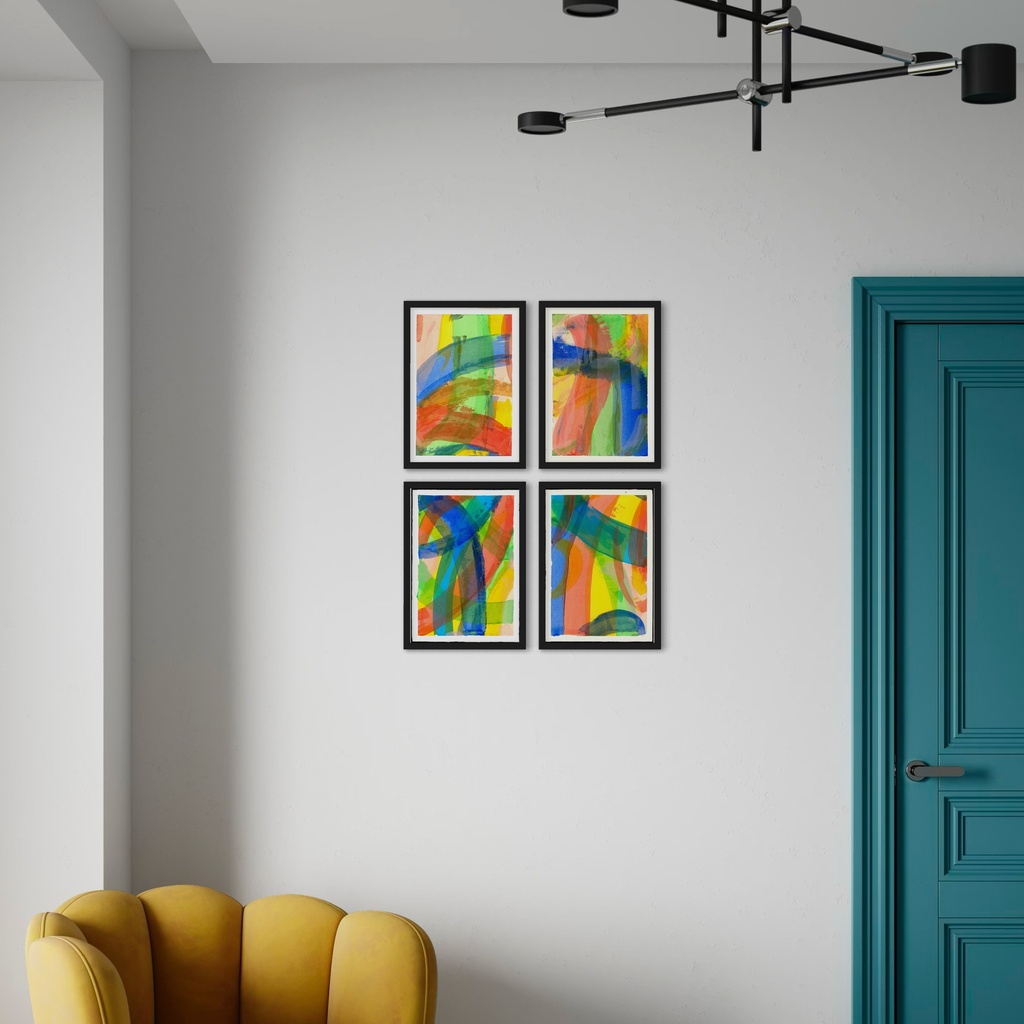 Tides of Paint, Echoes of Air | 42 cm x 29.7 cm x 0.1 cm | A set of 4 Original Arts on Acrylic Paper