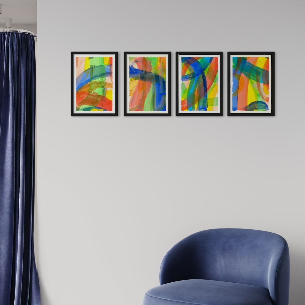 Tides of Paint, Echoes of Air | 42 cm x 29.7 cm x 0.1 cm | A set of 4 Original Arts on Acrylic Paper