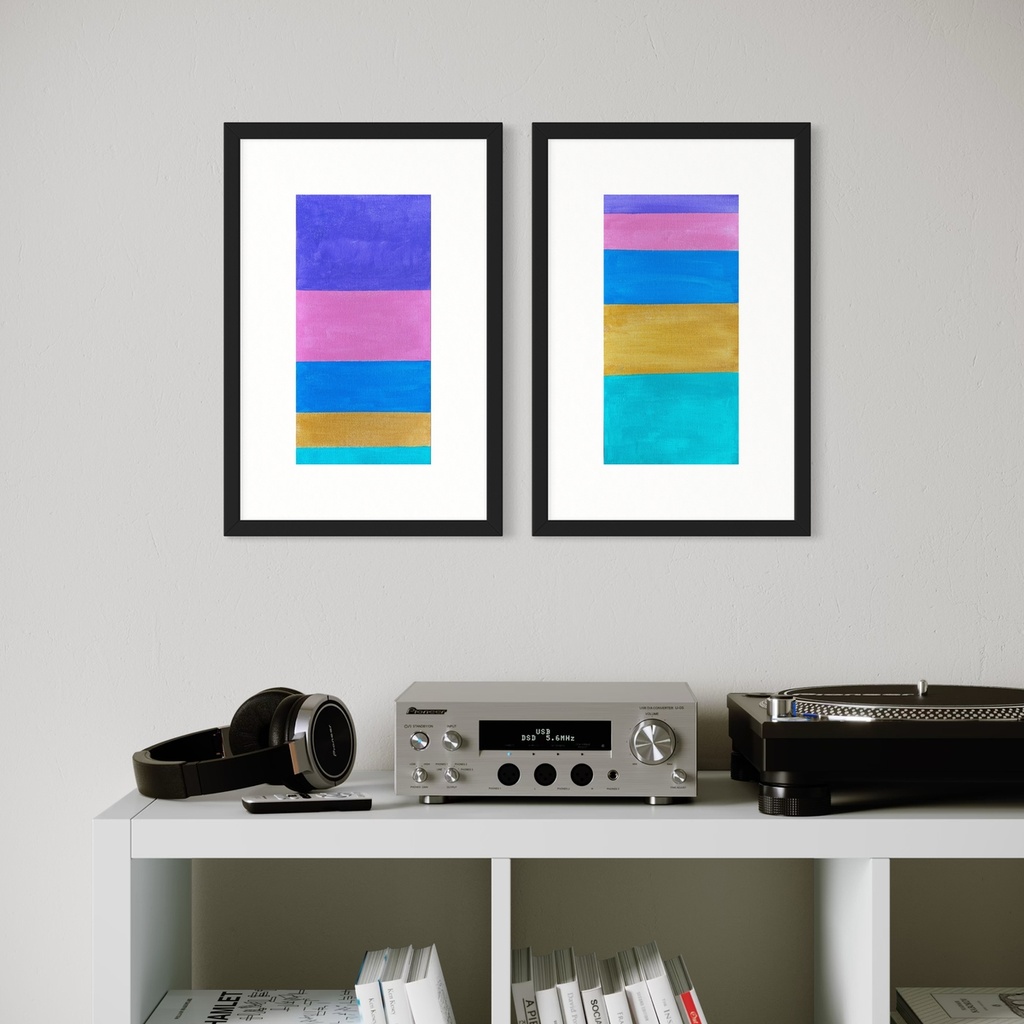Parallel Shades in Motion | 15 cm x 30 cm x 0.1 cm | Set. of 2 Original Arts on Rolled canvas