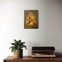 Golden Flame of Brilliance | 33 cm x 24 cm x 2 cm | Original Art on Stretched Canvas