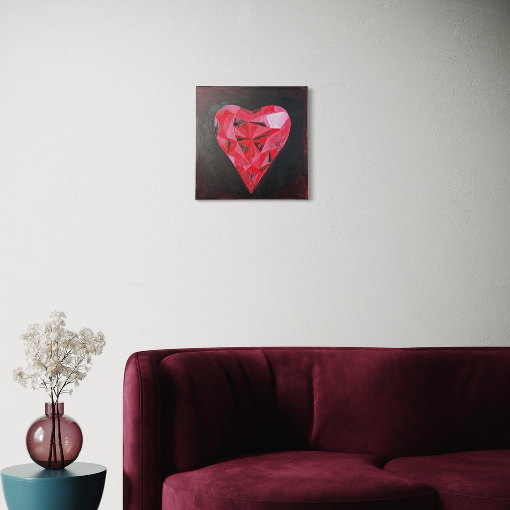 Eternal Spark of Romance | 40 cm x 40 cm x 2 cm | Original Art on Stretched Canvas