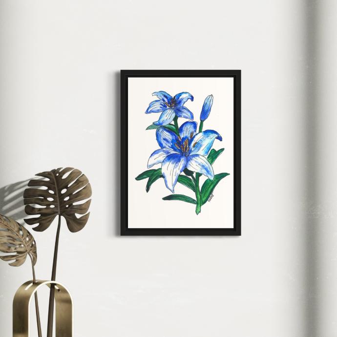 Peppy Petals - Lilium - A4 Size WallPoster  | 29.7 cm x 21 cm x 0.1 cm | Print on High Quality 300GSM Paper