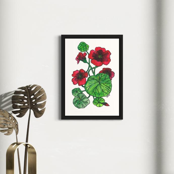Peppy Petals - Tropaeolum-Majus - A4 Size WallPoster  | 29.7 cm x 21 cm x 0.1 cm | Print on High Quality 300GSM Paper
