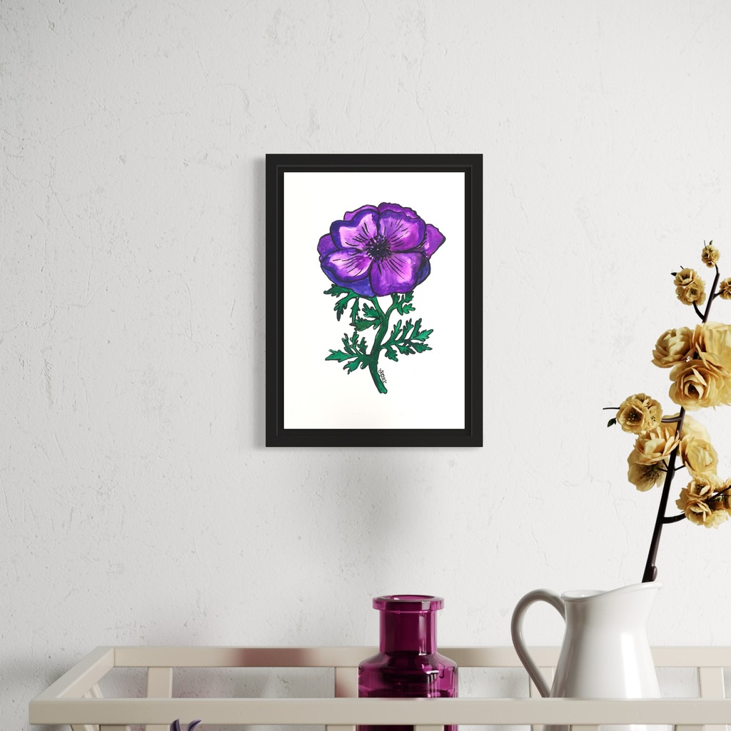 Peppy Petals - Anemona-Coronaria - A5 Size TablePoster | 21 cm x 14.8 cm x 0.1 cm | Print on High Quality 300GSM Paper