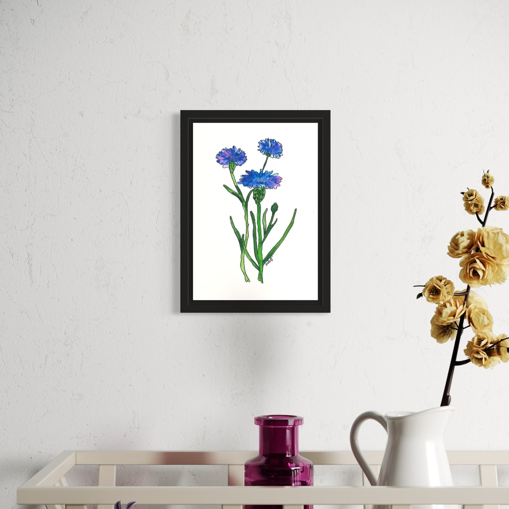 Peppy Petals - Centaurea-Cyanus - A5 Size TablePoster | 21 cm x 14.8 cm x 0.1 cm | Print on High Quality 300GSM Paper