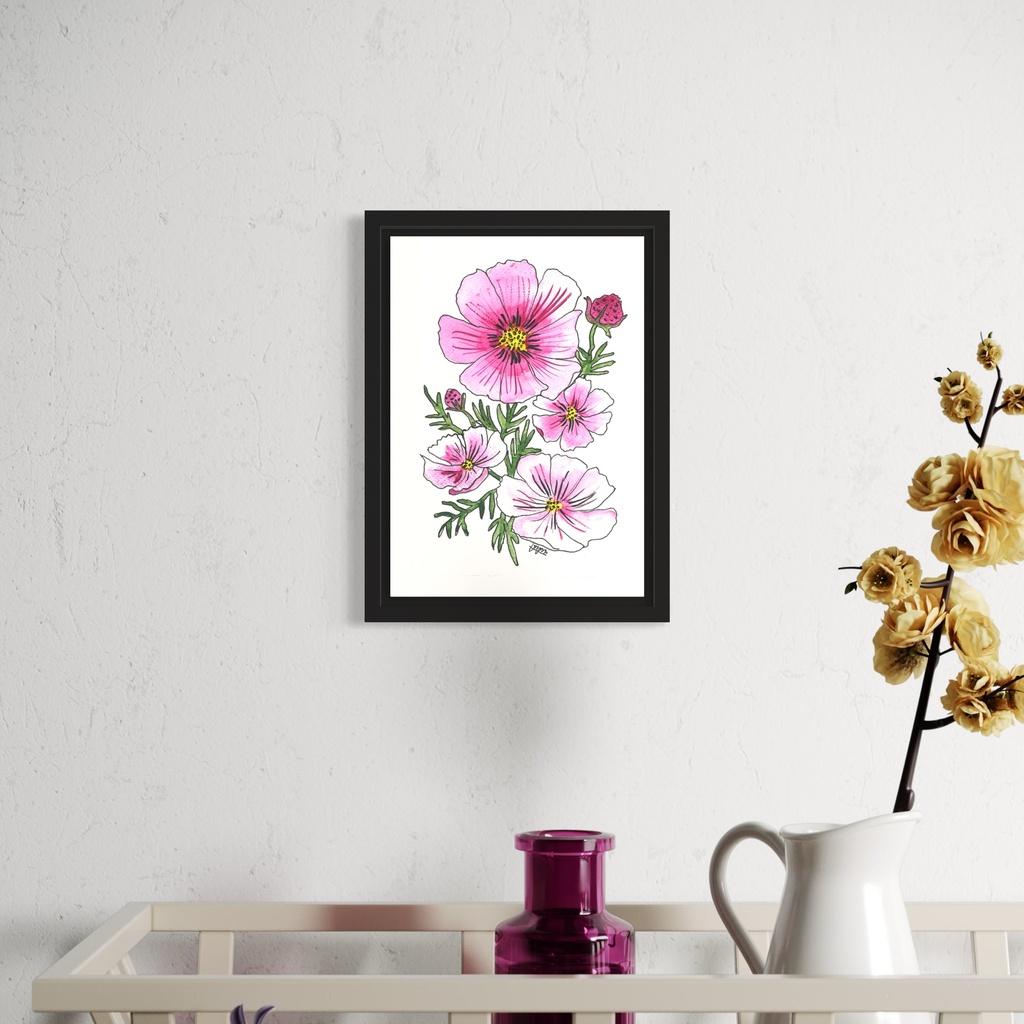 Peppy Petals - Cosmos-Bipinnatus - A5 Size TablePoster | 21 cm x 14.8 cm x 0.1 cm | Print on High Quality 300GSM Paper