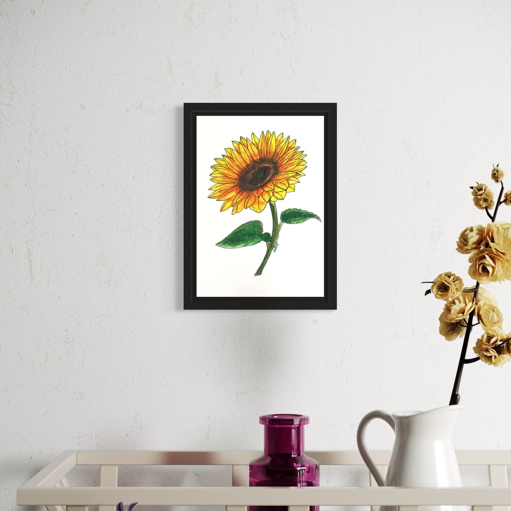 Peppy Petals - Helianthus-Annus - A5 Size TablePoster | 21 cm x 14.8 cm x 0.1 cm | Print on High Quality 300GSM Paper