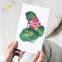 Peppy Petals - Nelumbonaceae - A6 Card | 14.8 cm x 10.5 cm x 0.1 cm | Print on High Quality 300GSM Paper