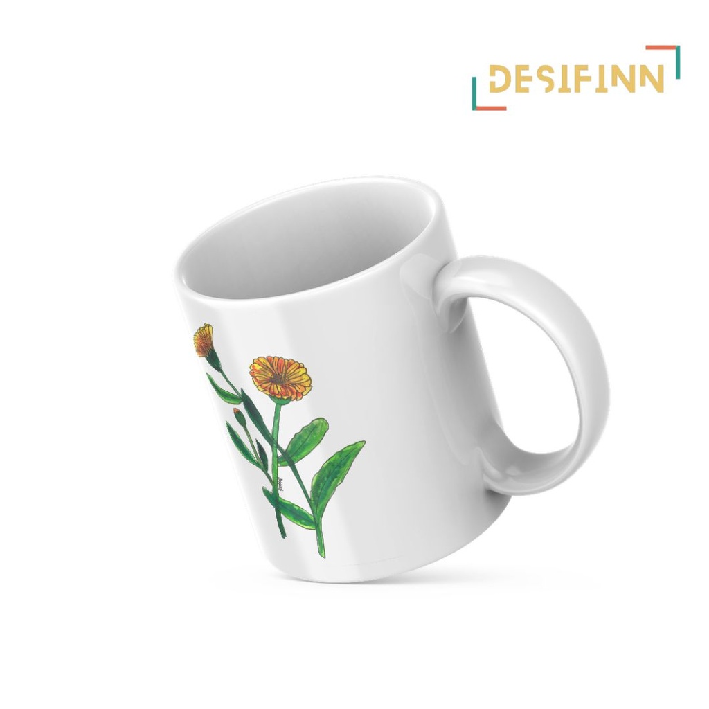 Calendula | Floral Printed Mug