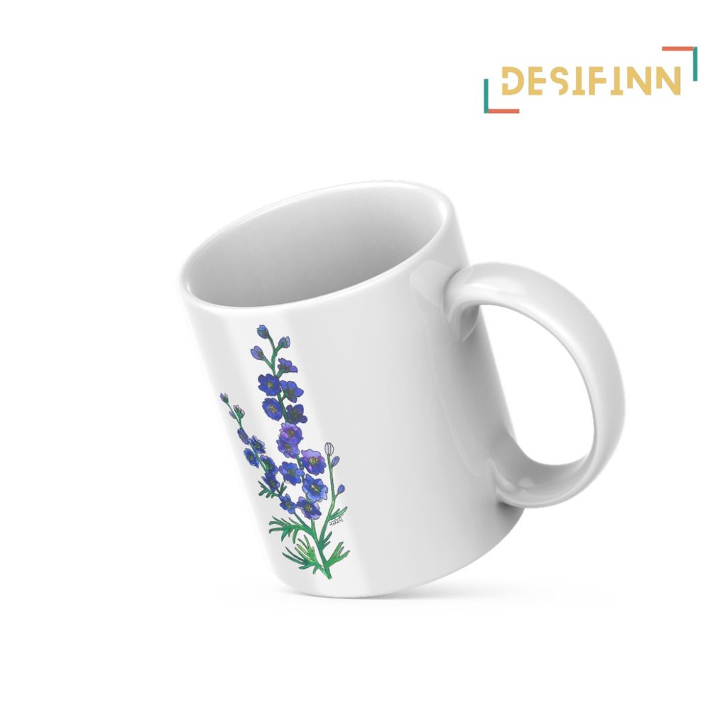 Delphinium-Belladonna | Floral Printed Mug