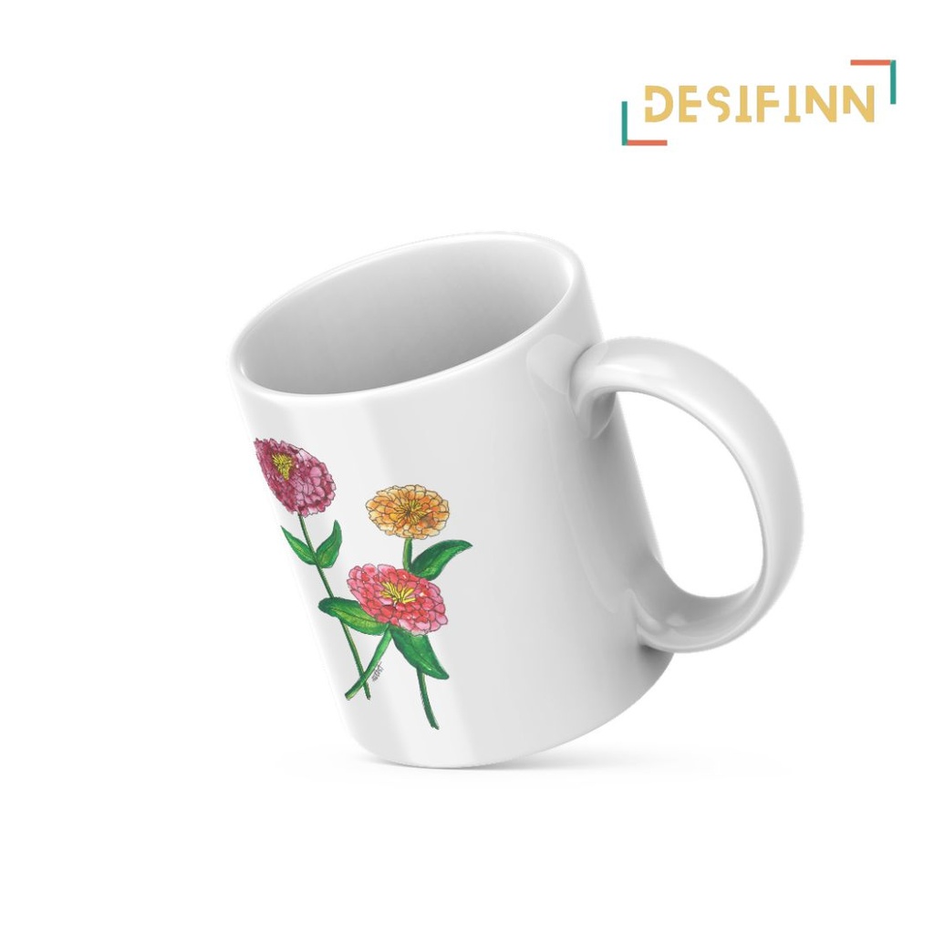 Zinnia | Floral Printed Mug