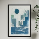 Blueprints of Tomorrow’s City - A | 65 cm x 45 cm x 0.1 cm | Original Art on Japanese Art Paper