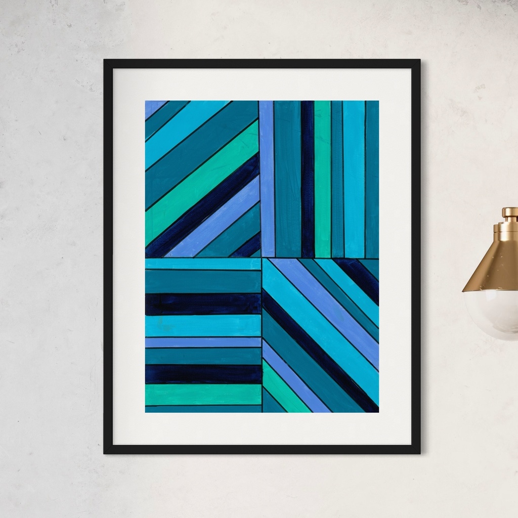 Azure Alignments: Harmony in Every Line” | 60 cm x 45 cm x 0.1 cm | Original Art on Rolled Canvas
