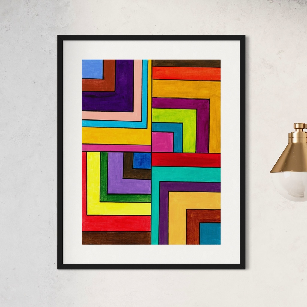 Linear Symphony: Rhythm in Structured Flow | 60 cm x 45 cm x 0.1 cm | Original Art on Rolled Canvas
