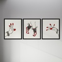 Bhaavamudrasya bhaktivirbhavati | 70 cm x 60 cm x 0.1 cm | Set of 3 Original Arts on Rolled Canvas