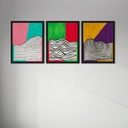 Movement in stillness, chaos in form. | 65 cm x 50 cm x 0.1 cm | A set of 3 Original Arts on Acrylic Paper