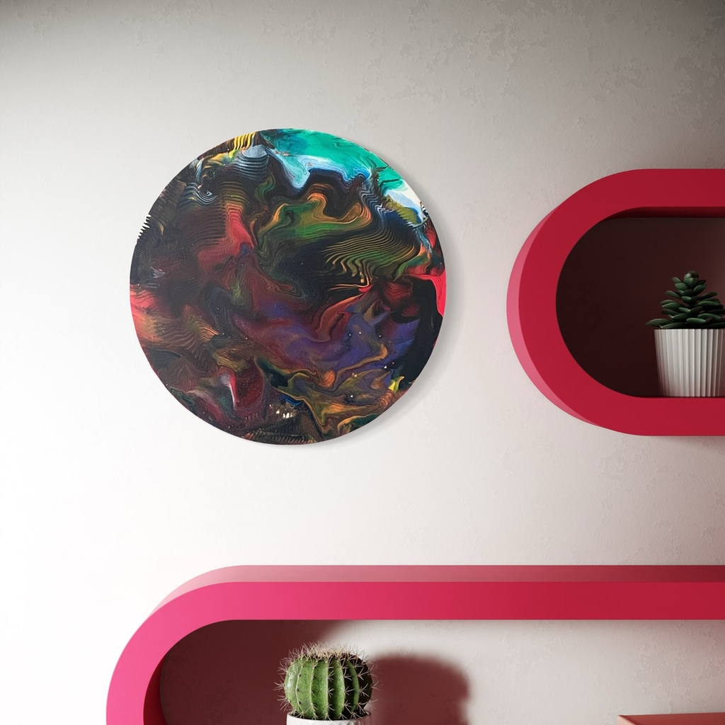 The Dance of Color | 20 cm x 20 cm x 2 cm | Original Art on Wooden Base