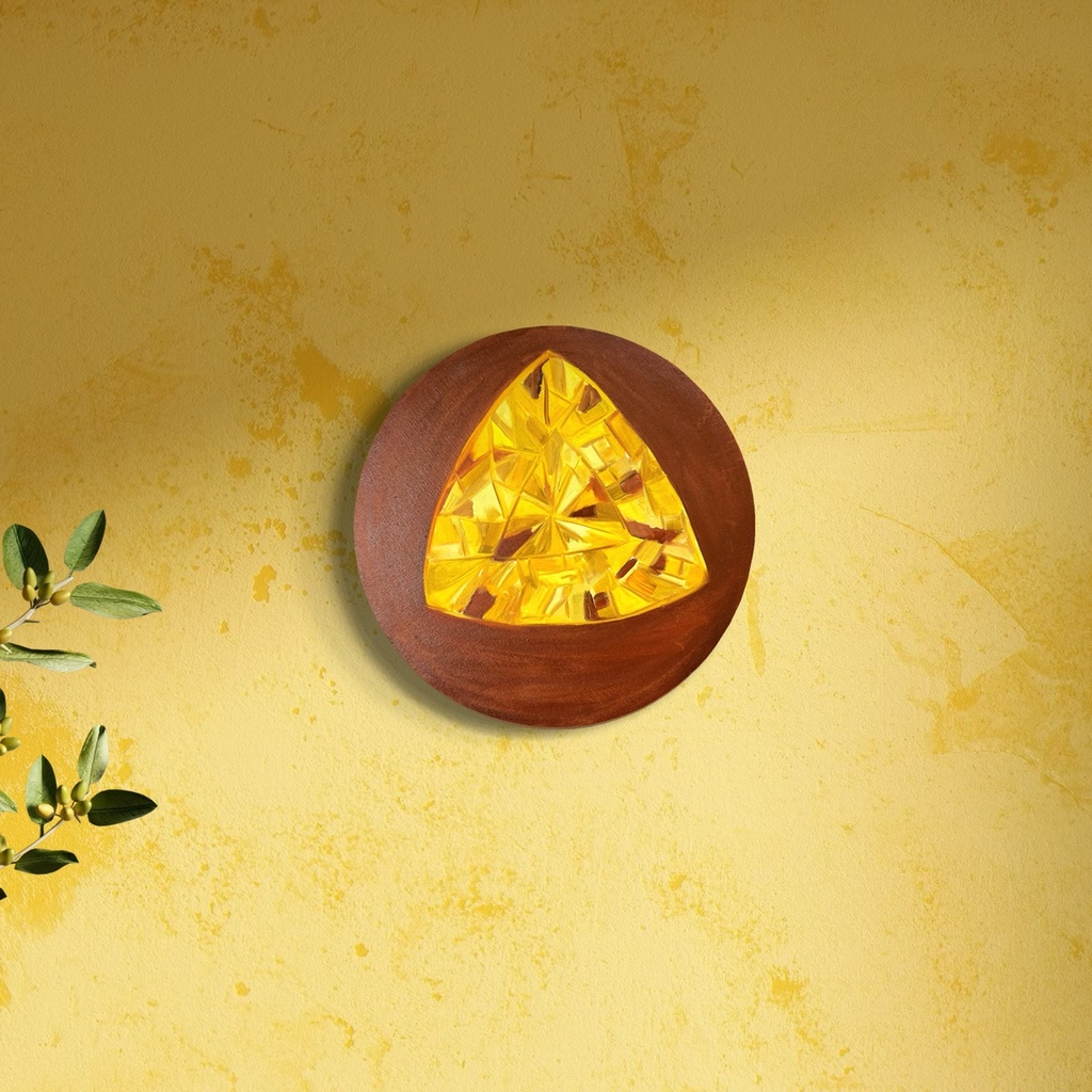 Triangular Brilliance in Gold | 30 cm x 30 cm x 2 cm | Original Art on Stretched Canvas