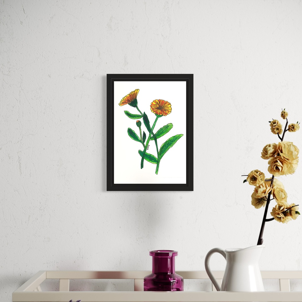 Peppy Petals - Calendula - A5 Size TablePoster | 21 cm x 14.8 cm x 0.1 cm | Print on High Quality 300GSM Paper
