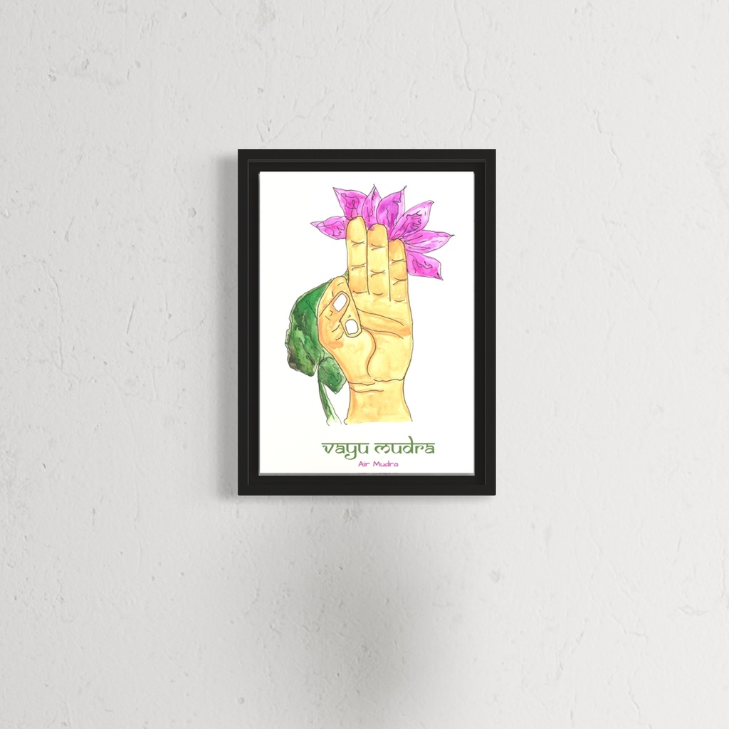 Yoga Mudra - Vayu Mudra | 14.8 cm x 10.5 cm x 0.1 cm | A6 Print on HQ Art Paper