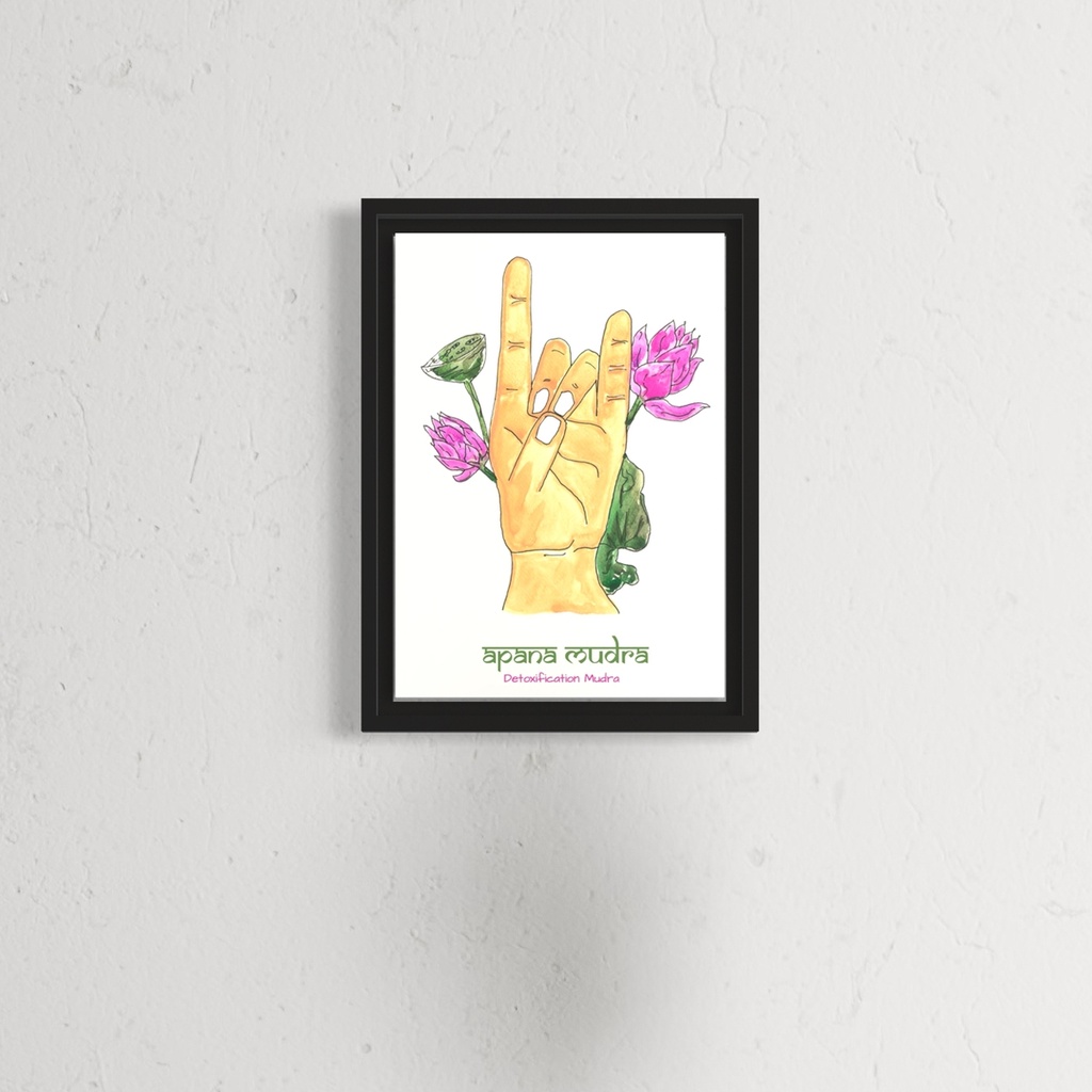 Yoga Mudra - Apana Mudra | 14.8 cm x 10.5 cm x 0.1 cm | A6 Print on HQ Art Paper