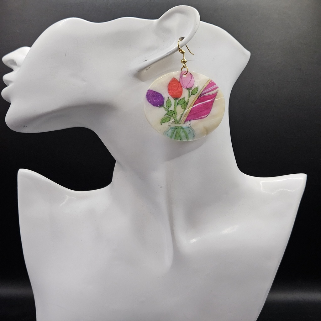 Handmade Sea Shell Earrings |  Tulips | Women's Earrings