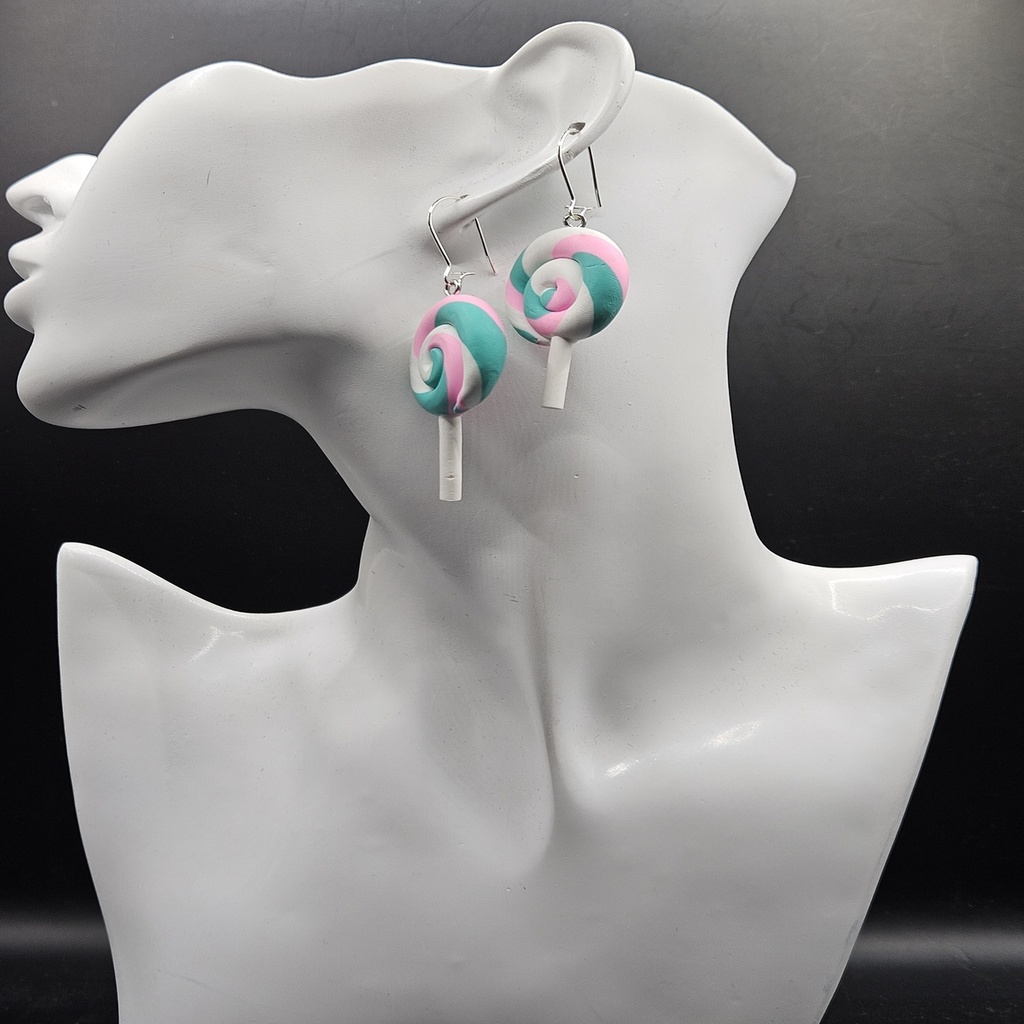 Peppermint Swirl | Handmade Polymer Clay Earrings |  Women's Earrings