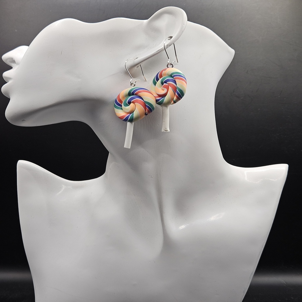 Rainbow Swirl | Handmade Polymer Clay Earrings |  Women's Earrings