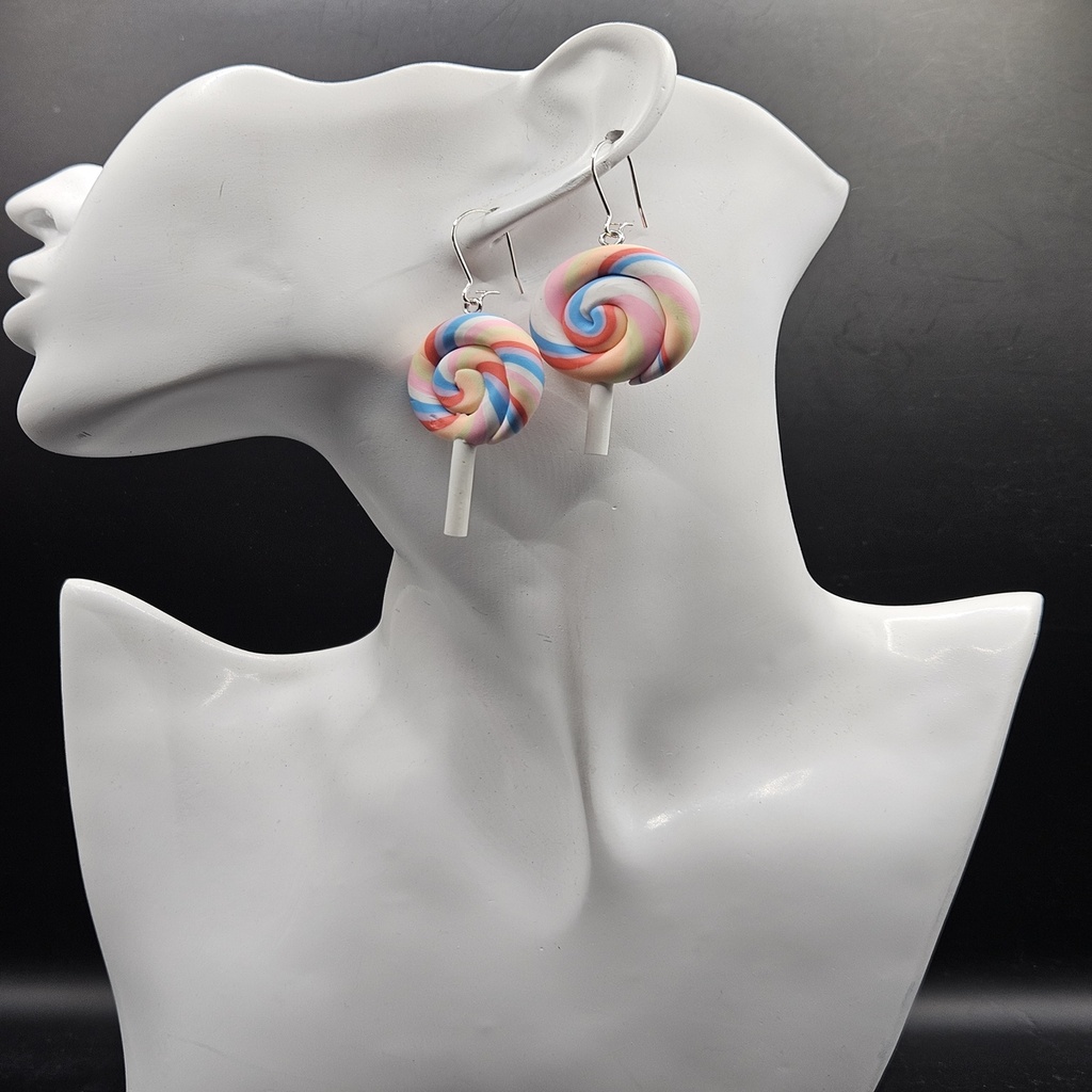 Cotton Candy Swirl | Handmade Polymer Clay Earrings |  Women's Earrings