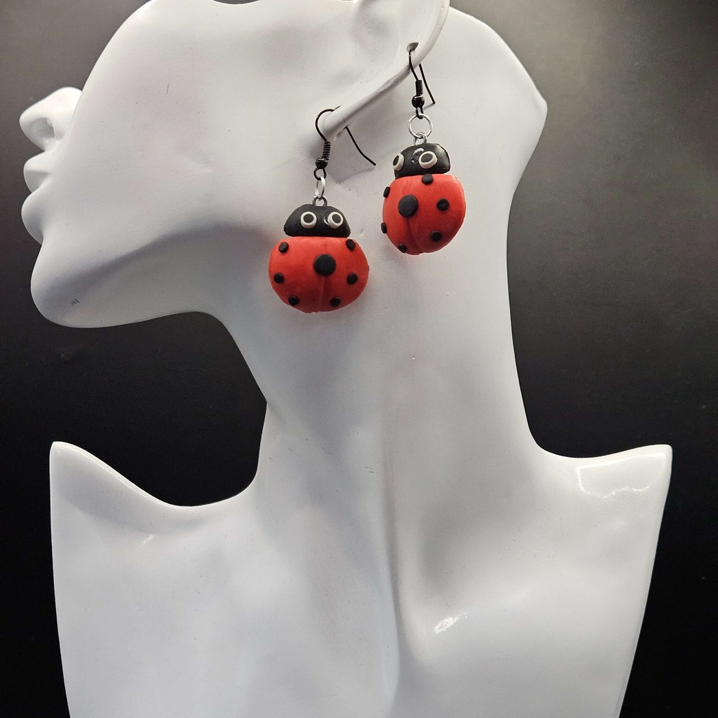 Ladybug | Handmade Polymer Clay Earrings |  Women's Earrings