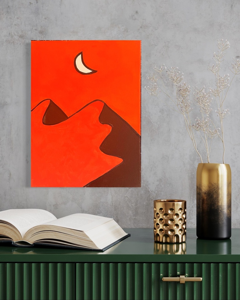 Under the Bohemian Moon | 40 cm x 30 cm x 2 cm | Original Art on Stretched Canvas